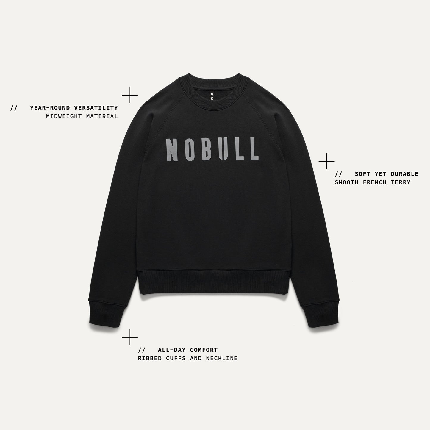 NOBULL Layers Crew Sweatshirt Tech Callouts.