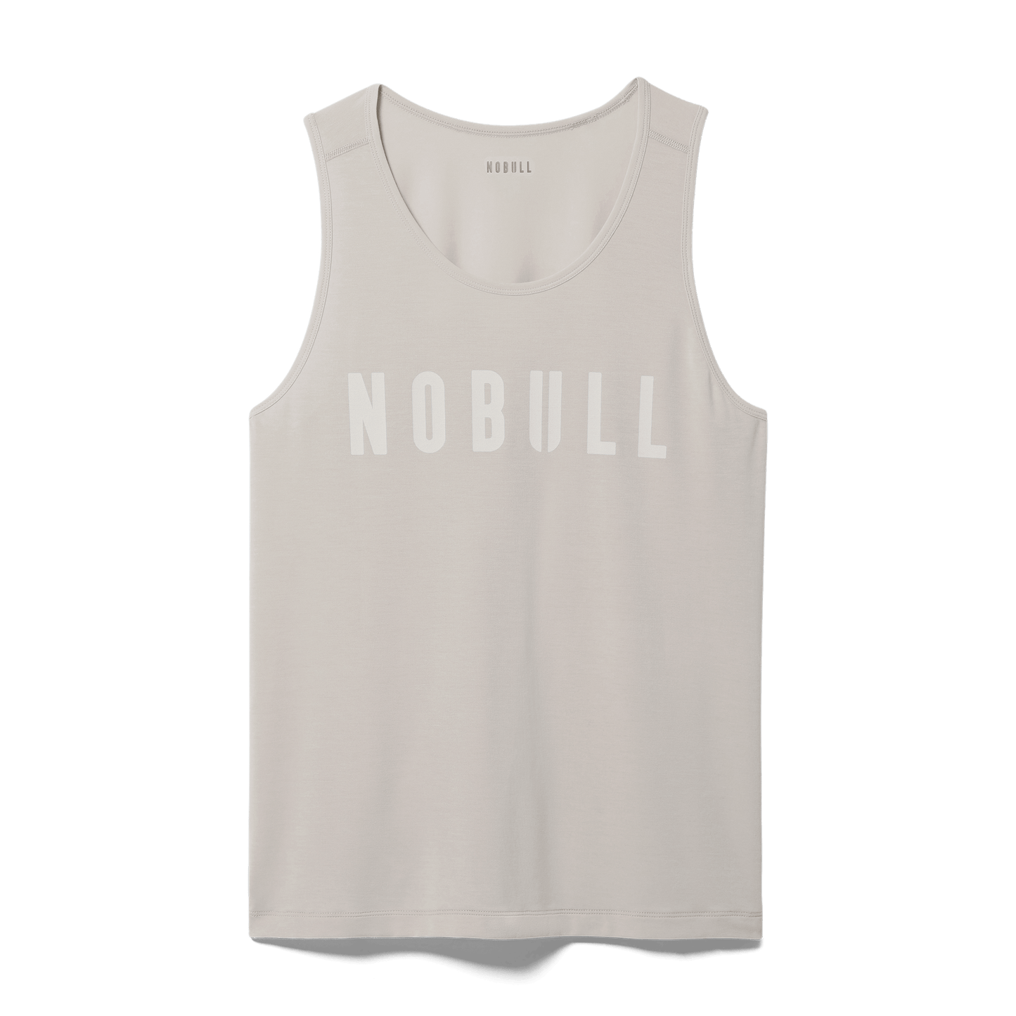 Men's Oatmeal NOBULL Tank Flat Lay Angle.