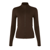 Women's Matte Zip-Up Jacket Chocolate