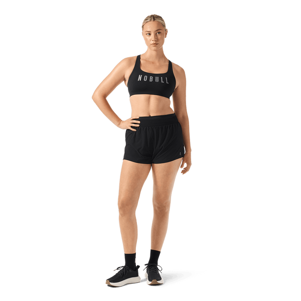 Women's Black Drive 2-in-1 Short 3" Front Full Body Angle.