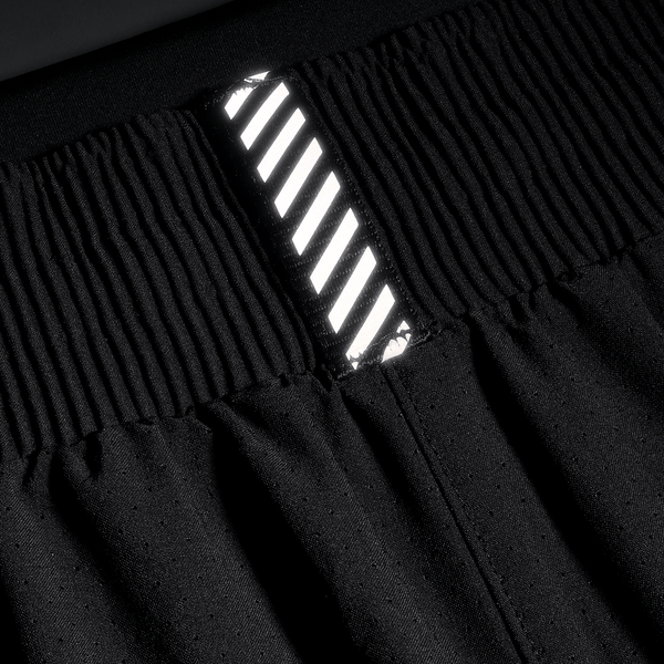 Women's Black Drive 2-in-1 Short 3" Reflective Tab Detail Angle.