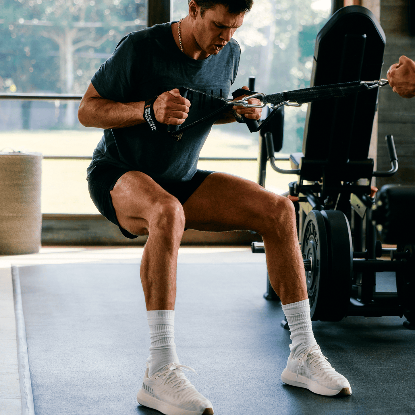 Tom Brady Working in White Gum NOBULL Drive 2 Shoes.