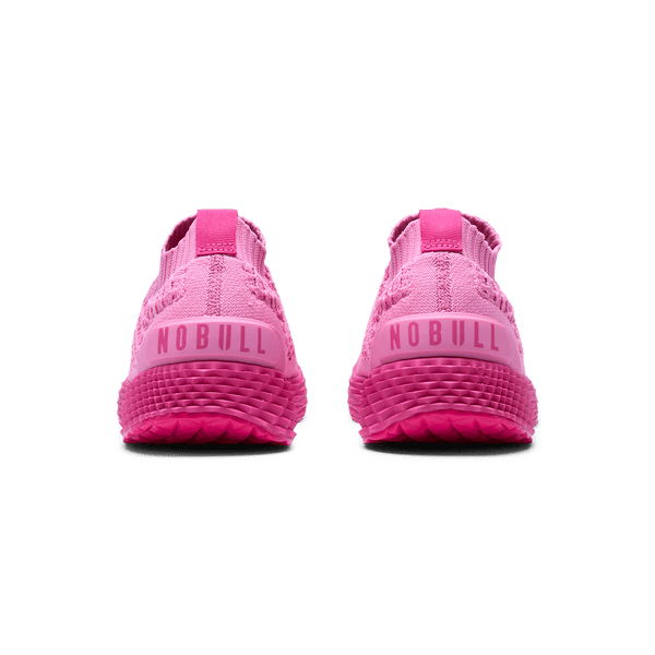 Signal Pink Allday Knit Shoe Back Side Angle.